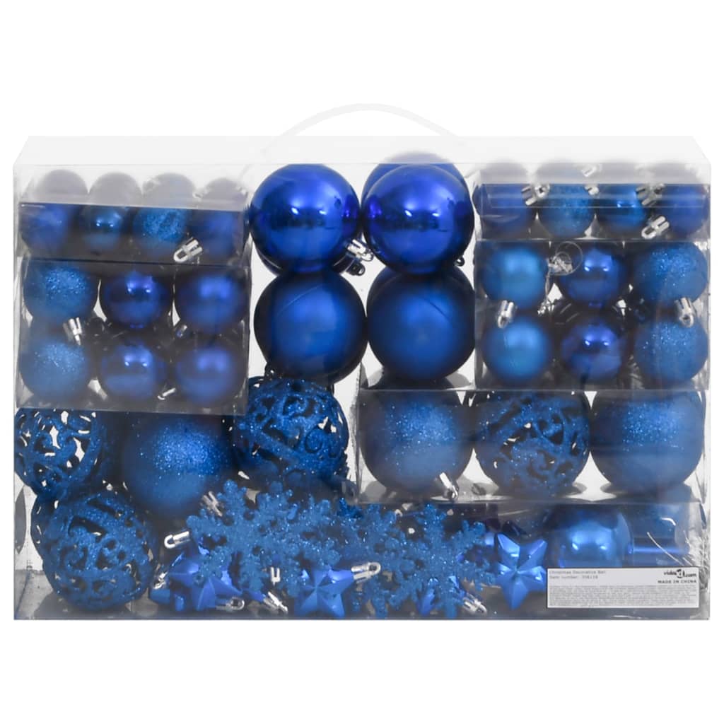 111-Delige Kerstballenset Polystyreen Blauw Blauw