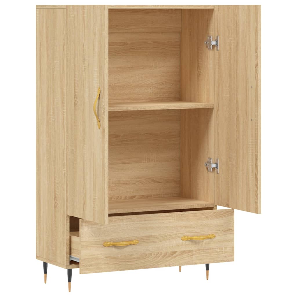 Hoge Kast 69,5X31X115 Cm Bewerkt Hout Sonoma Eikenkleurig - Design Meubelz