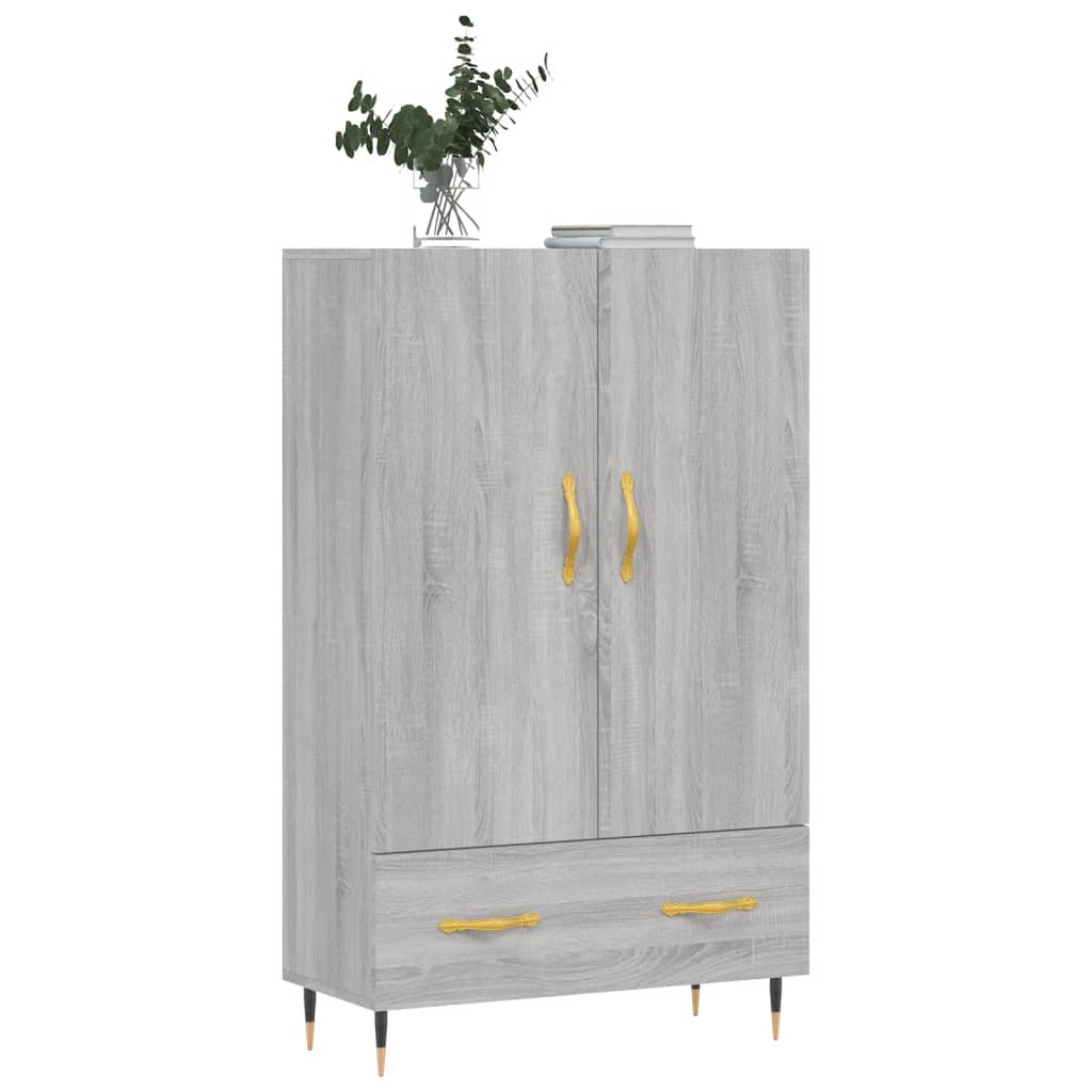 Hoge Kast 69,5X31X115 Cm Bewerkt Hout Grijs Sonoma Eikenkleurig - Design Meubelz