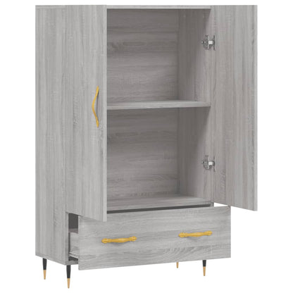 Hoge Kast 69,5X31X115 Cm Bewerkt Hout Grijs Sonoma Eikenkleurig - Design Meubelz