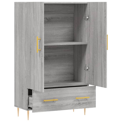 Hoge Kast 69,5X31X115 Cm Bewerkt Hout Grijs Sonoma Eikenkleurig - Design Meubelz