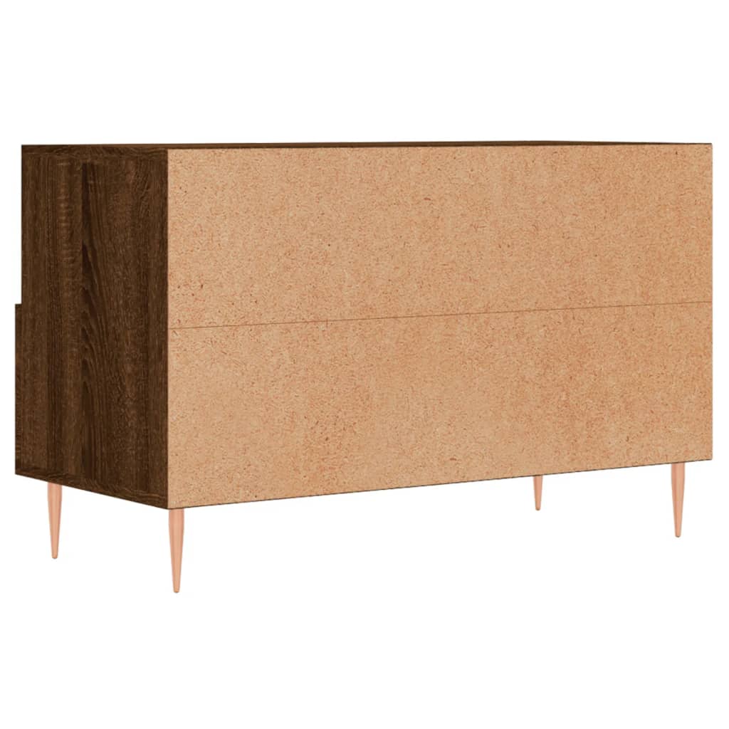 Tv-Meubel 80X36X50 Cm Bewerkt Hout Bruineikenkleurig Bruineiken - Design Meubelz