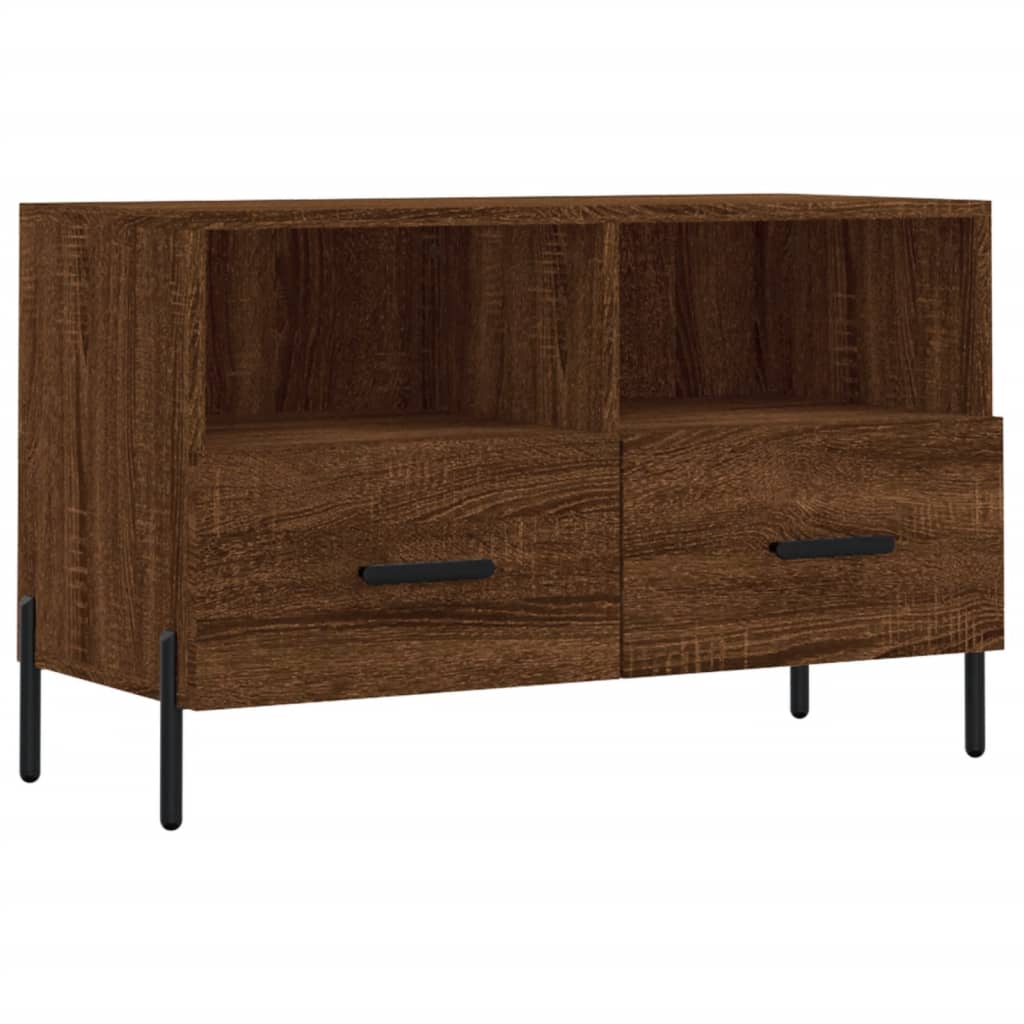 Tv-Meubel 80X36X50 Cm Bewerkt Hout Bruineikenkleurig Bruineiken - Design Meubelz