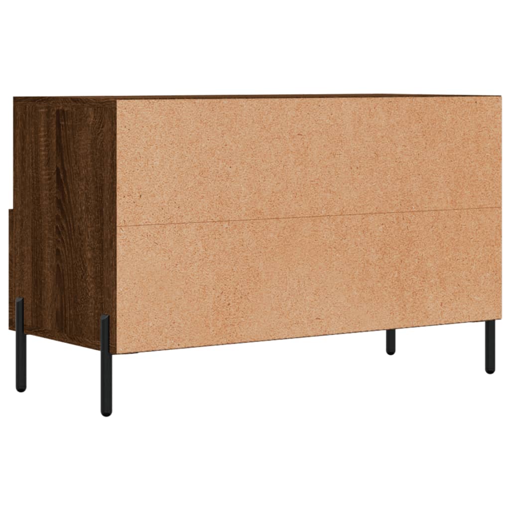 Tv-Meubel 80X36X50 Cm Bewerkt Hout Bruineikenkleurig Bruineiken - Design Meubelz