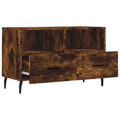 Tv-Meubel 80X36X50 Cm Bewerkt Hout Gerookt Eikenkleurig Gerookt eiken - Design Meubelz