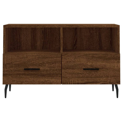 Tv-Meubel 80X36X50 Cm Bewerkt Hout Bruineikenkleurig Bruineiken - Design Meubelz