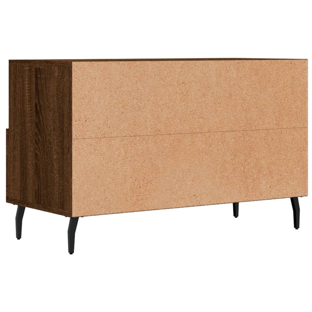 Tv-Meubel 80X36X50 Cm Bewerkt Hout Bruineikenkleurig Bruineiken - Design Meubelz