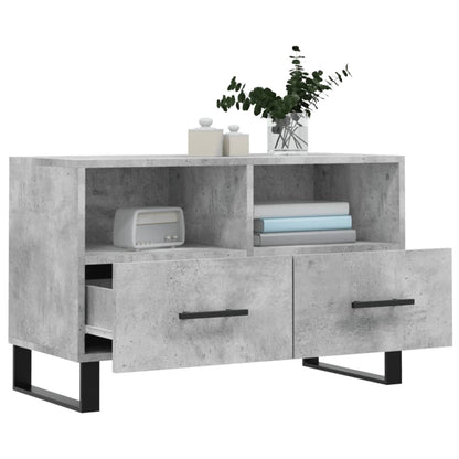 Tv-Meubel 80X36X50 Cm Bewerkt Hout Betongrijs Betongrijs - Design Meubelz