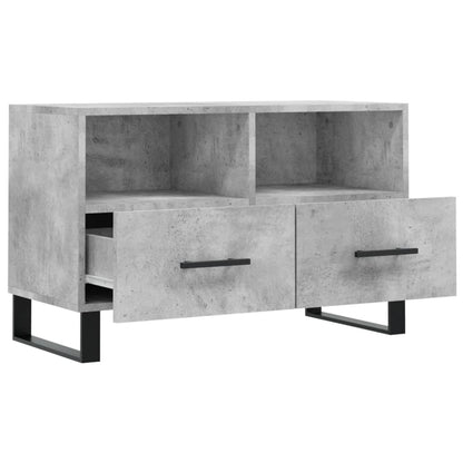 Tv-Meubel 80X36X50 Cm Bewerkt Hout Betongrijs Betongrijs - Design Meubelz