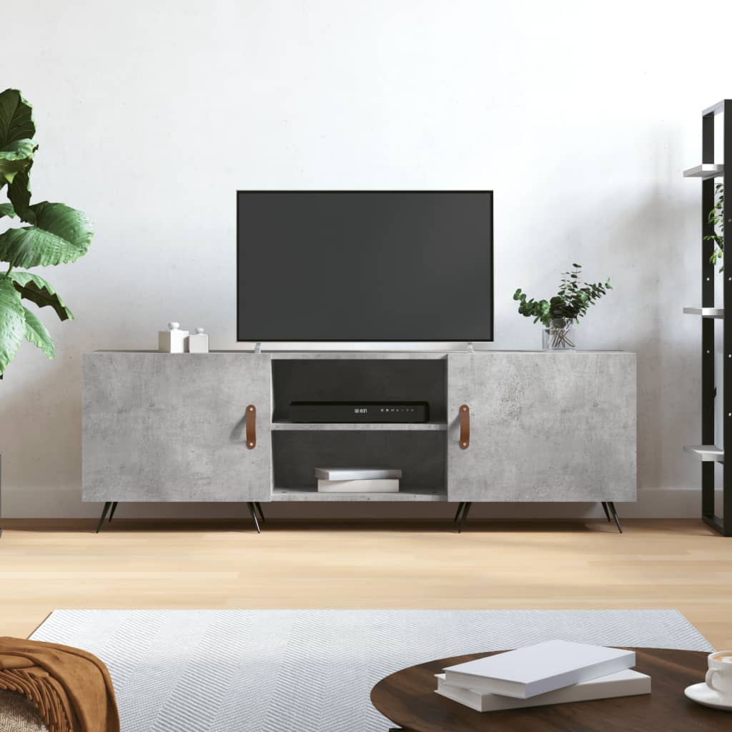 Tv-Meubel 150X30X50 Cm Bewerkt Hout Betongrijs Betongrijs - Design Meubelz