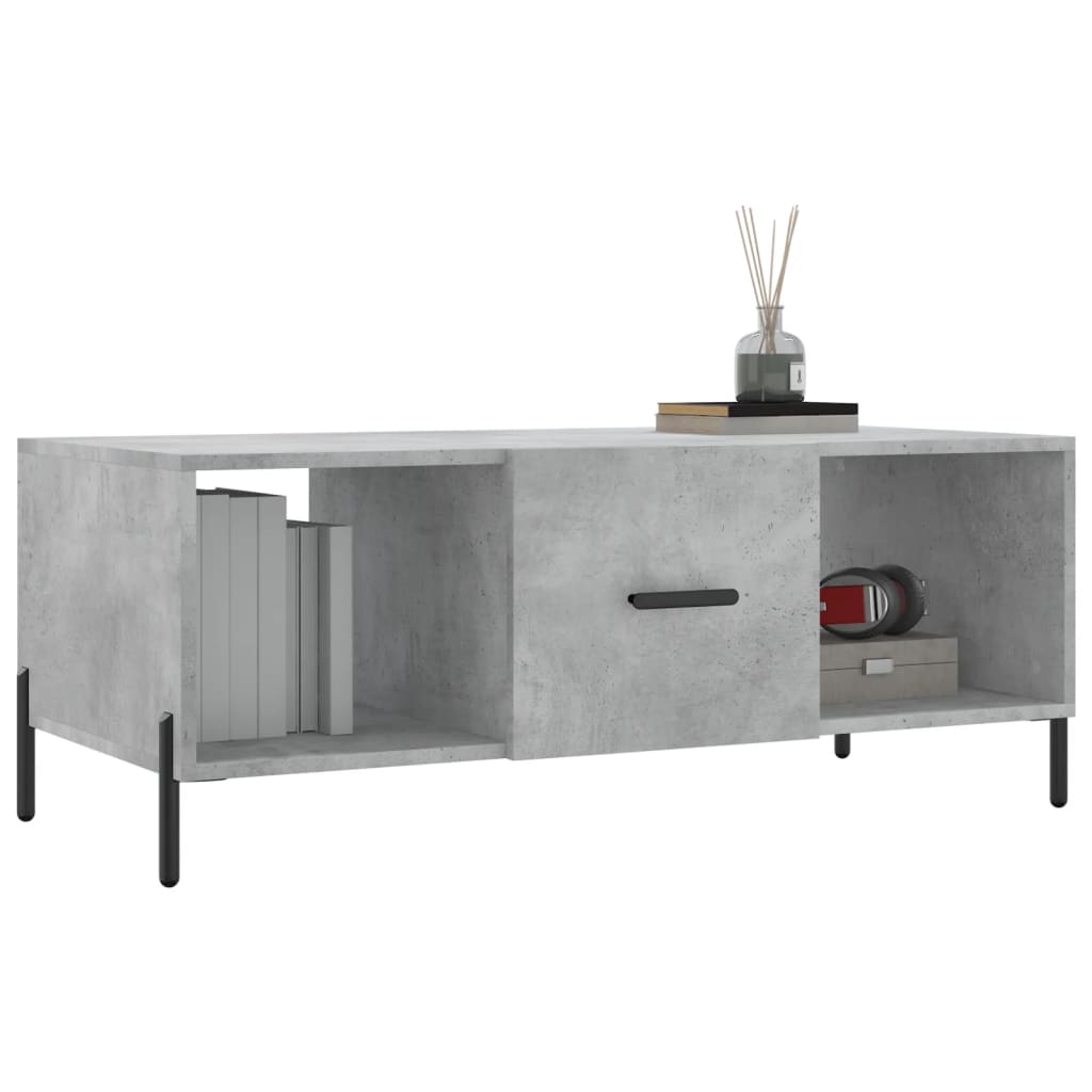 Salontafel 102X50X40 Cm Bewerkt Hout Betongrijs - Design Meubelz