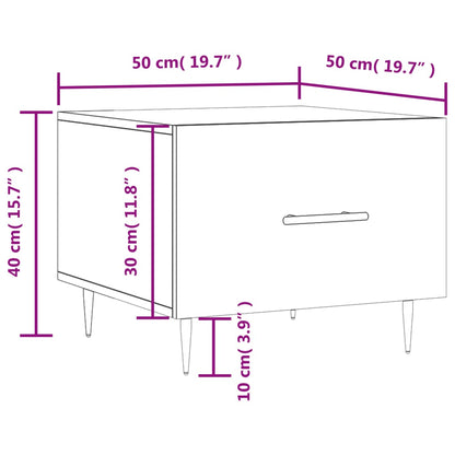 Salontafel 50X50X40 Cm Bewerkt Hout Gerookt Eikenkleurig - Design Meubelz