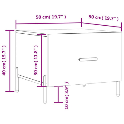 Salontafel 50X50X40 Cm Bewerkt Hout Grijs Sonoma Eiken - Design Meubelz