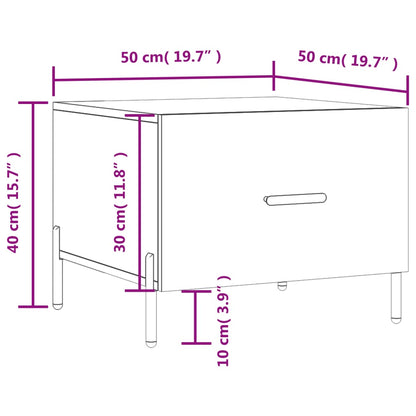 Salontafel 50X50X40 Cm Bewerkt Hout Bruineikenkleurig - Design Meubelz