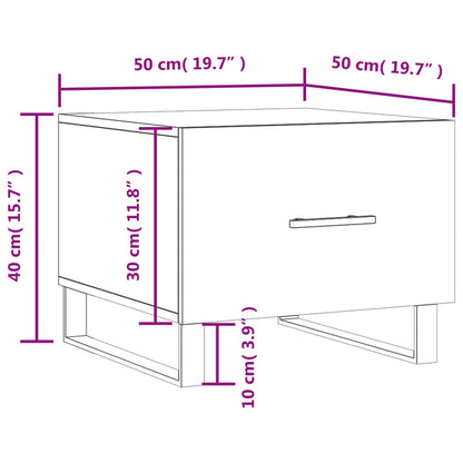 Salontafel 50X50X40 Cm Bewerkt Hout Gerookt Eikenkleurig - Design Meubelz