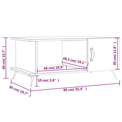 Salontafel 90X50X40 Cm Bewerkt Hout Zwart - Design Meubelz