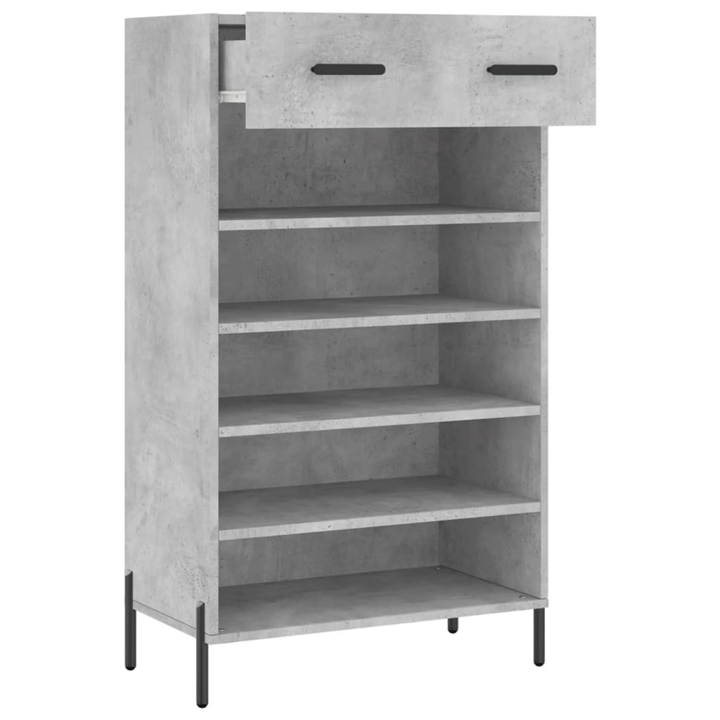 Schoenenkast 60X35X105 Cm Bewerkt Hout Betongrijs - Design Meubelz