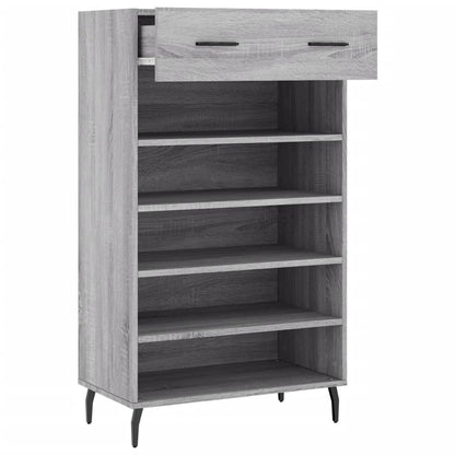 Schoenenkast 60X35X105 Cm Bewerkt Hout Grijs Sonoma Eikenkleur - Design Meubelz