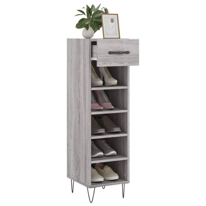 Schoenenkast 30X35X105 Cm Bewerkt Hout Grijs Sonoma Eikenkleur - Design Meubelz