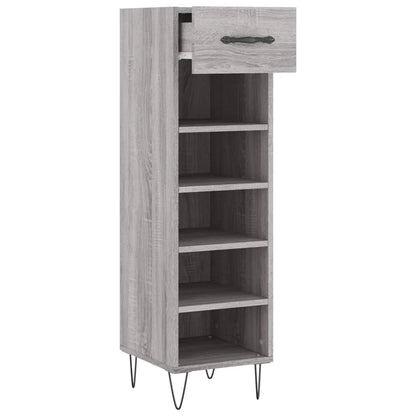 Schoenenkast 30X35X105 Cm Bewerkt Hout Grijs Sonoma Eikenkleur - Design Meubelz