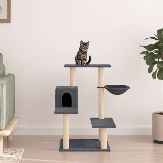 Kattenmeubel Met Sisal Krabpalen 82,5 Cm Donkergrijs Donkergrijs - Design Meubelz
