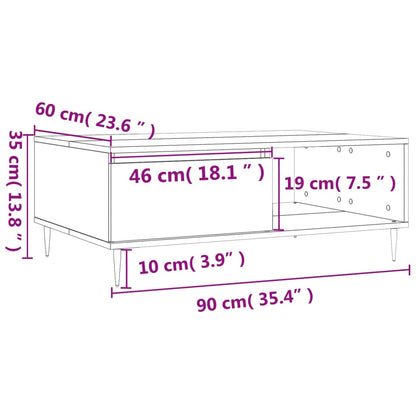 Salontafel 90X60X35 Cm Bewerkt Hout Zwart - Design Meubelz