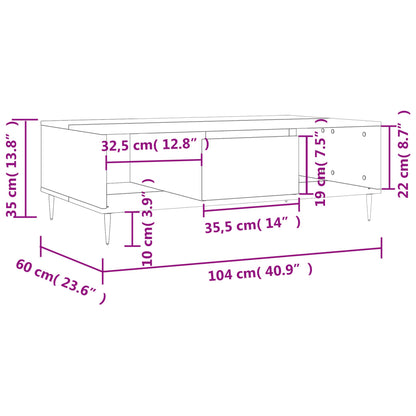 Salontafel 104X60X35 Cm Bewerkt Hout Sonoma Eikenkleurig - Design Meubelz