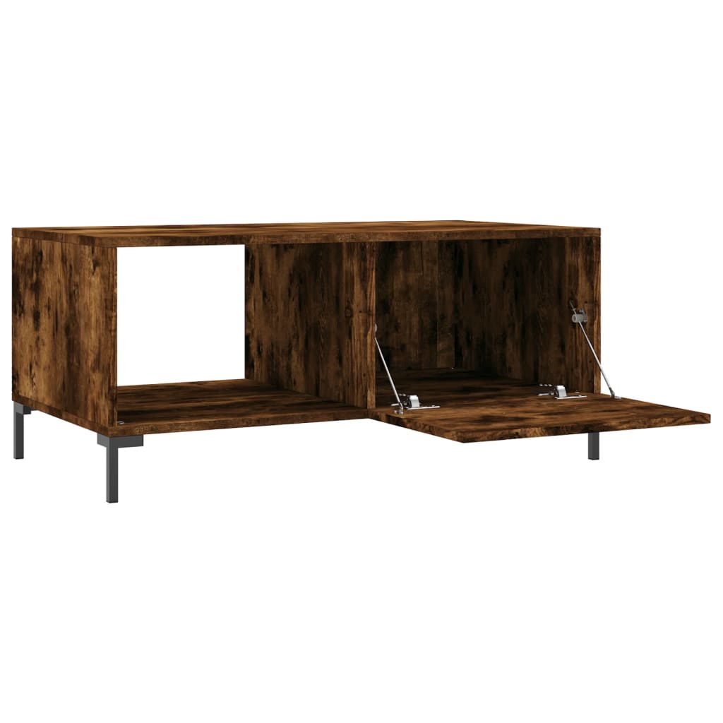 Salontafel 90X50X40 Cm Bewerkt Hout Gerookt Eikenkleurig - Design Meubelz