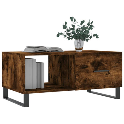 Salontafel 90X50X40 Cm Bewerkt Hout Gerookt Eikenkleurig - Design Meubelz