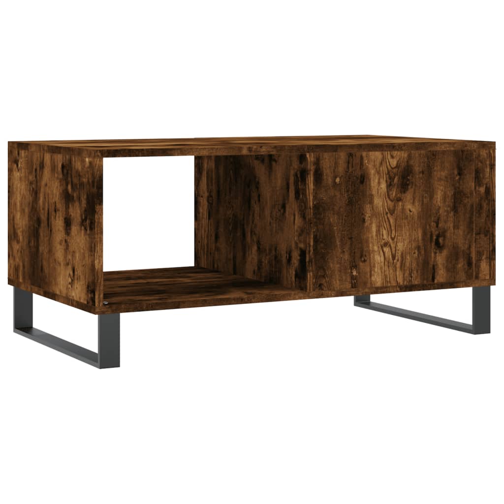 Salontafel 90X50X40 Cm Bewerkt Hout Gerookt Eikenkleurig - Design Meubelz