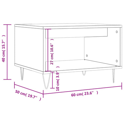 Salontafel 60X50X40 Cm Bewerkt Hout Gerookt Eikenkleurig - Design Meubelz