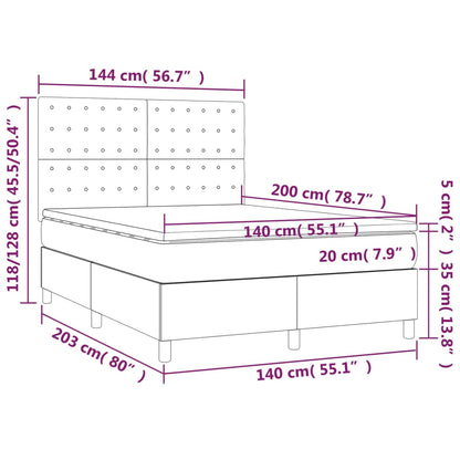 Boxspring Met Matras Kunstleer Zwart 140X200 Cm - Design Meubelz