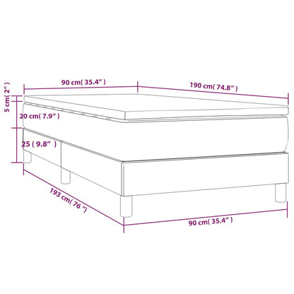 Boxspring Met Matras Stof Blauw 90X190 Cm - Design Meubelz