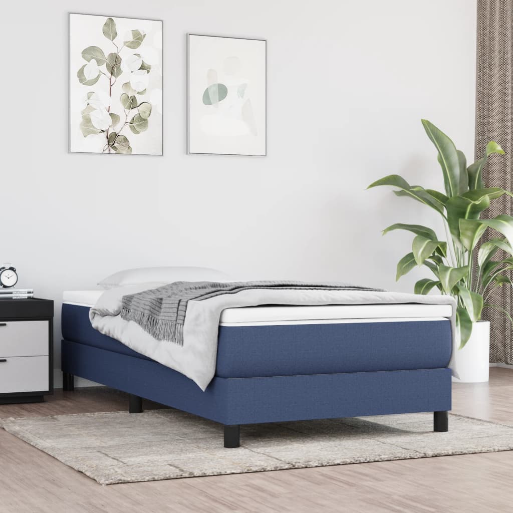 Boxspring Met Matras Stof Blauw 90X190 Cm - Design Meubelz