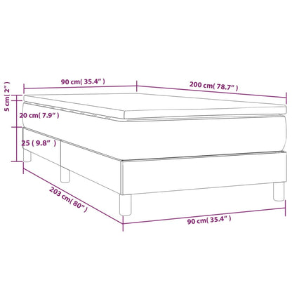 Boxspring Met Matras Stof Zwart 90X200 Cm - Design Meubelz