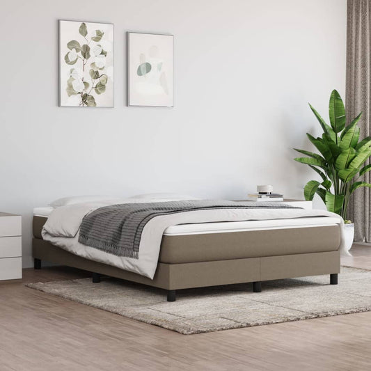 Boxspring Met Matras Stof Taupe 140X190 Cm - Design Meubelz