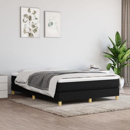 Boxspring Met Matras Stof Zwart 140X190 Cm - Design Meubelz