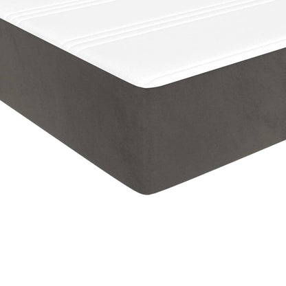 Boxspring Met Matras Fluweel Donkergrijs 80X200 Cm - Design Meubelz