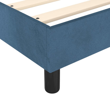 Boxspring Met Matras Fluweel Donkerblauw 80X200 Cm - Design Meubelz