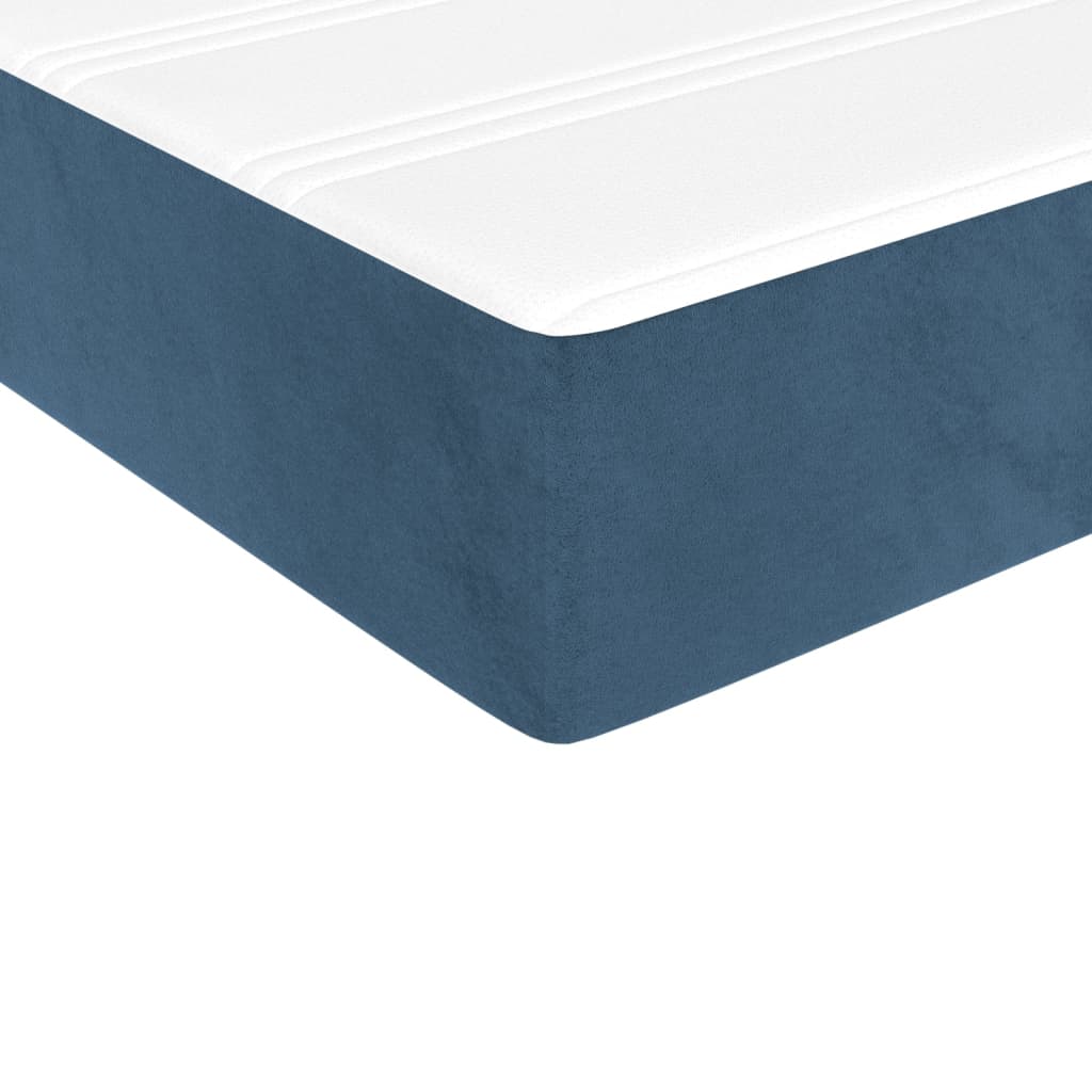 Boxspring Met Matras Fluweel Donkerblauw 80X200 Cm - Design Meubelz