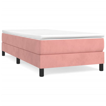 Boxspring Met Matras Fluweel Roze 80X200 Cm - Design Meubelz