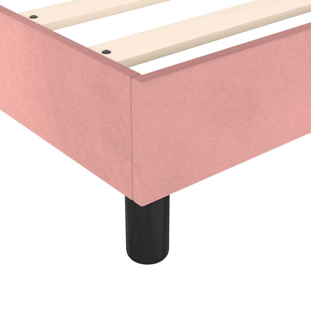 Boxspring Met Matras Fluweel Roze 80X200 Cm - Design Meubelz