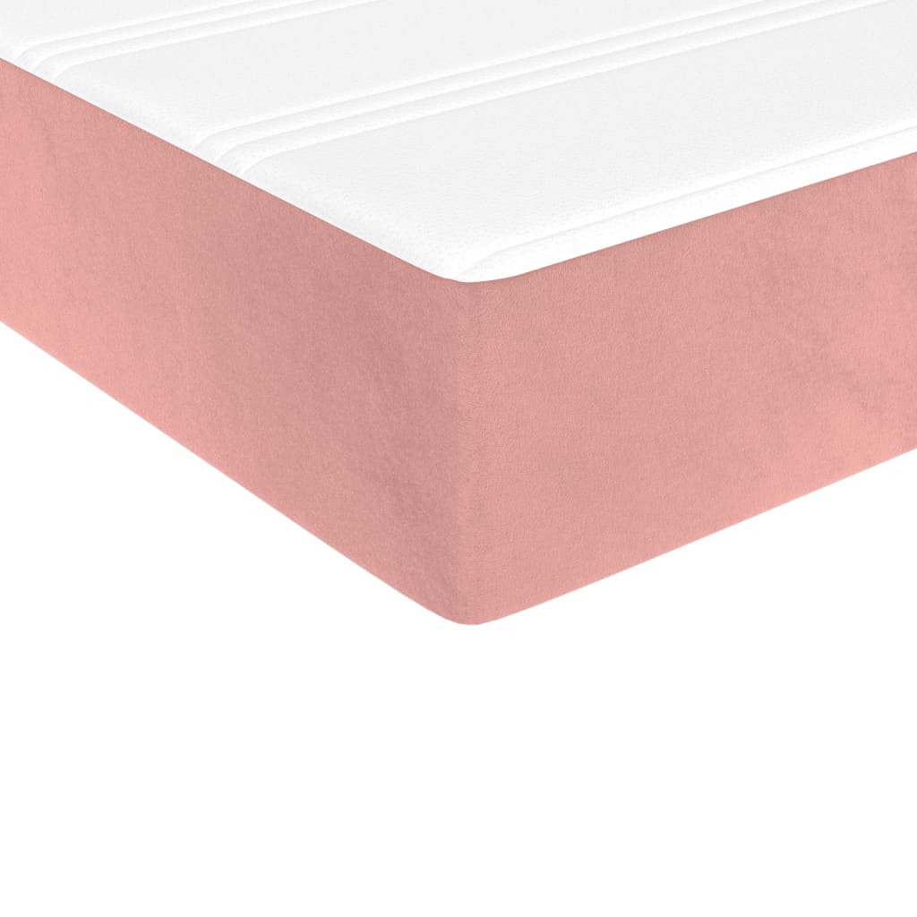 Boxspring Met Matras Fluweel Roze 80X200 Cm - Design Meubelz