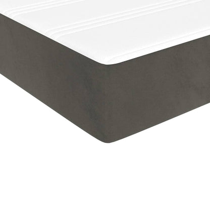 Boxspring Met Matras Fluweel Donkergrijs 90X190 Cm - Design Meubelz