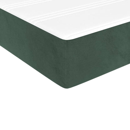 Boxspring Met Matras Fluweel Donkergroen 90X190 Cm - Design Meubelz