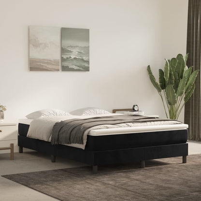 Boxspring Met Matras Fluweel Zwart 140X190 Cm - Design Meubelz