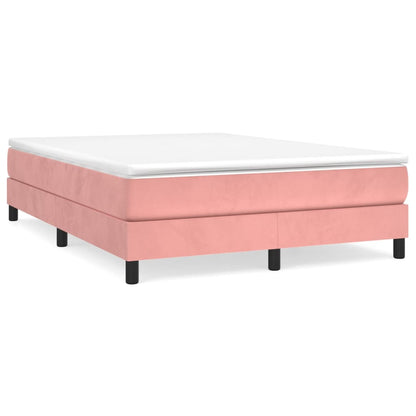 Boxspring Met Matras Fluweel Roze 140X190 Cm - Design Meubelz