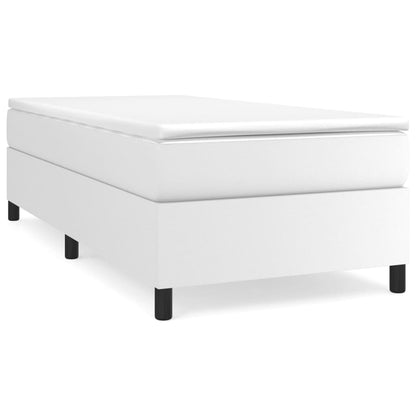 Boxspring Met Matras Kunstleer Wit 80X200 Cm - Design Meubelz