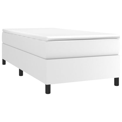 Boxspring Met Matras Kunstleer Wit 80X200 Cm - Design Meubelz