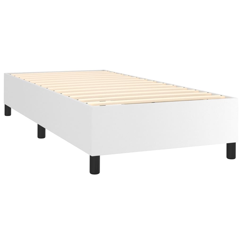 Boxspring Met Matras Kunstleer Wit 80X200 Cm - Design Meubelz